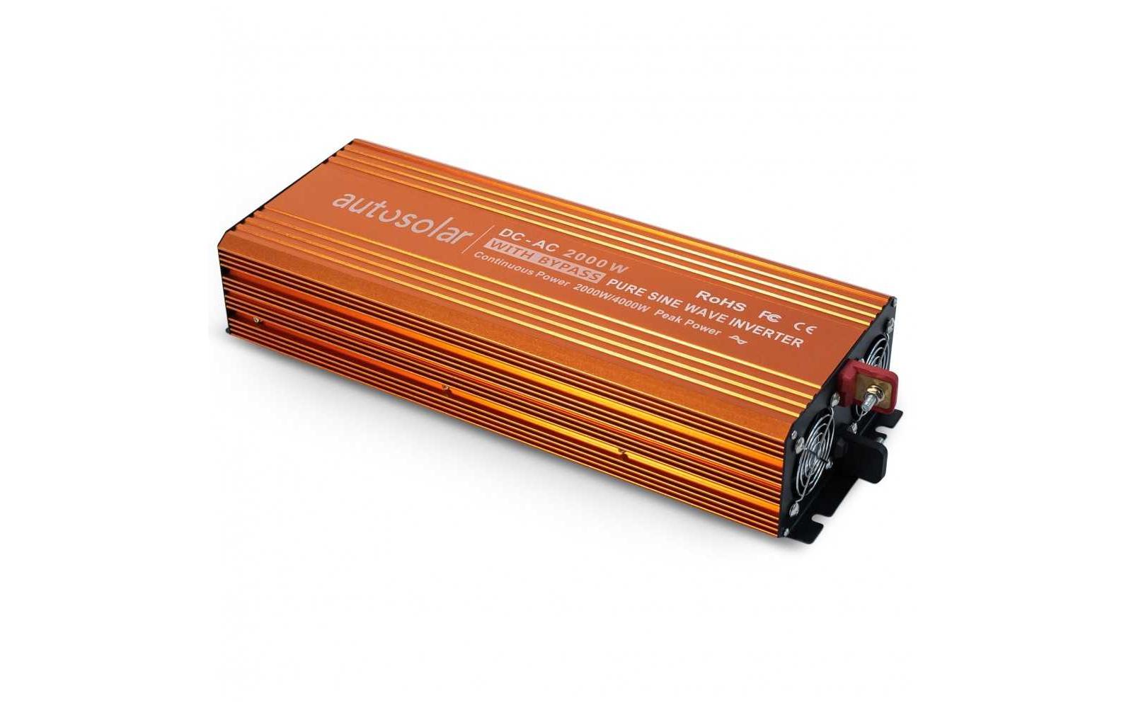Wechselrichter mit bypass 24 V DC zu 230 V AC 2000 W<br>Wechselrichter mit Automatischer Umschaltung bei Ausfall