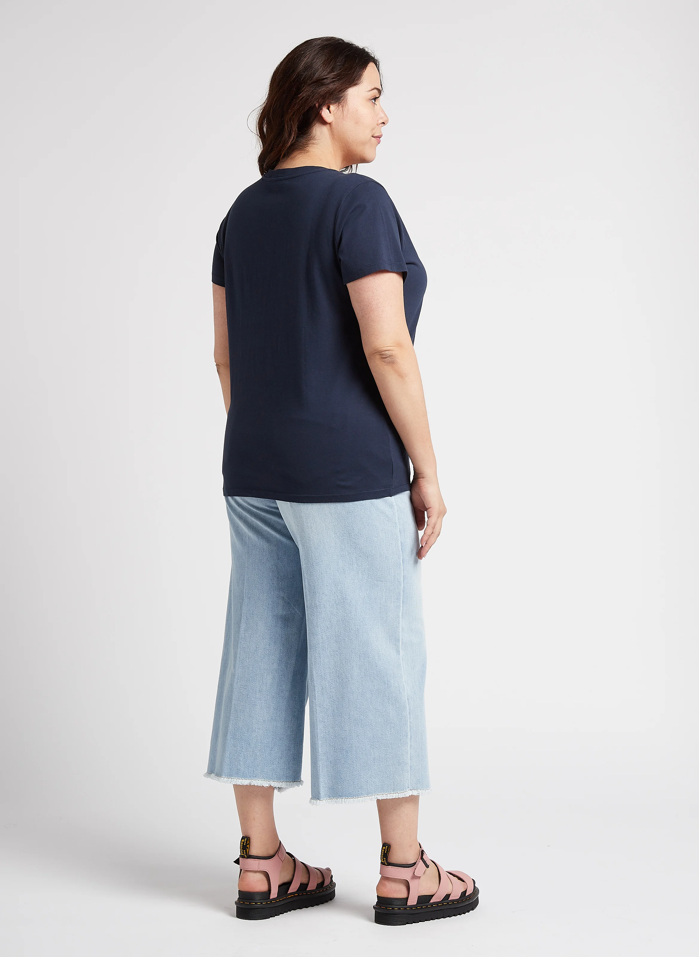 IDRA - Jean cropped en coton mélangé| Bleu