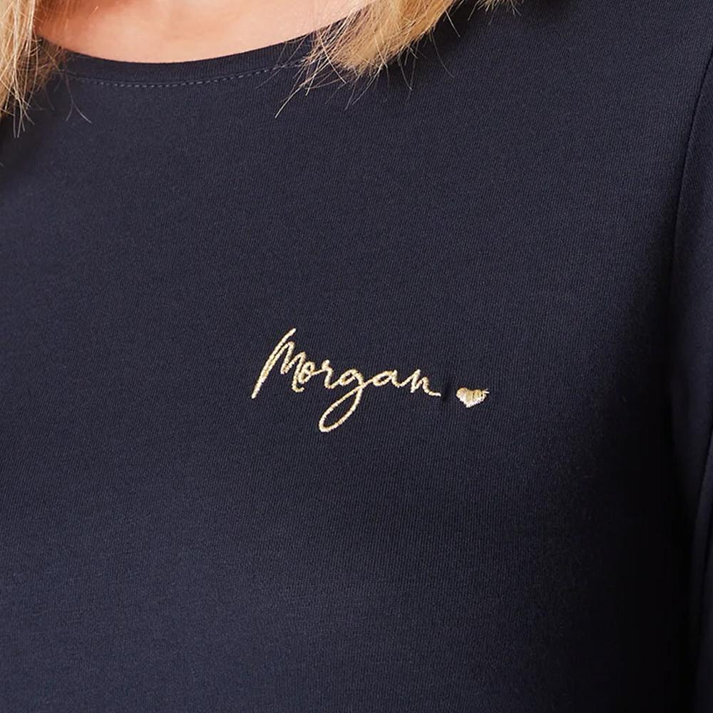 Morgan T-shirt Marine Femme Morgan Tcoeur