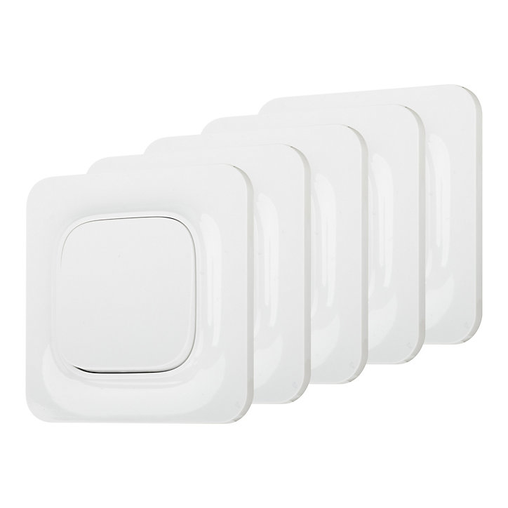 Interrupteur Jacobsen Kennet blanc complet, lot de 5