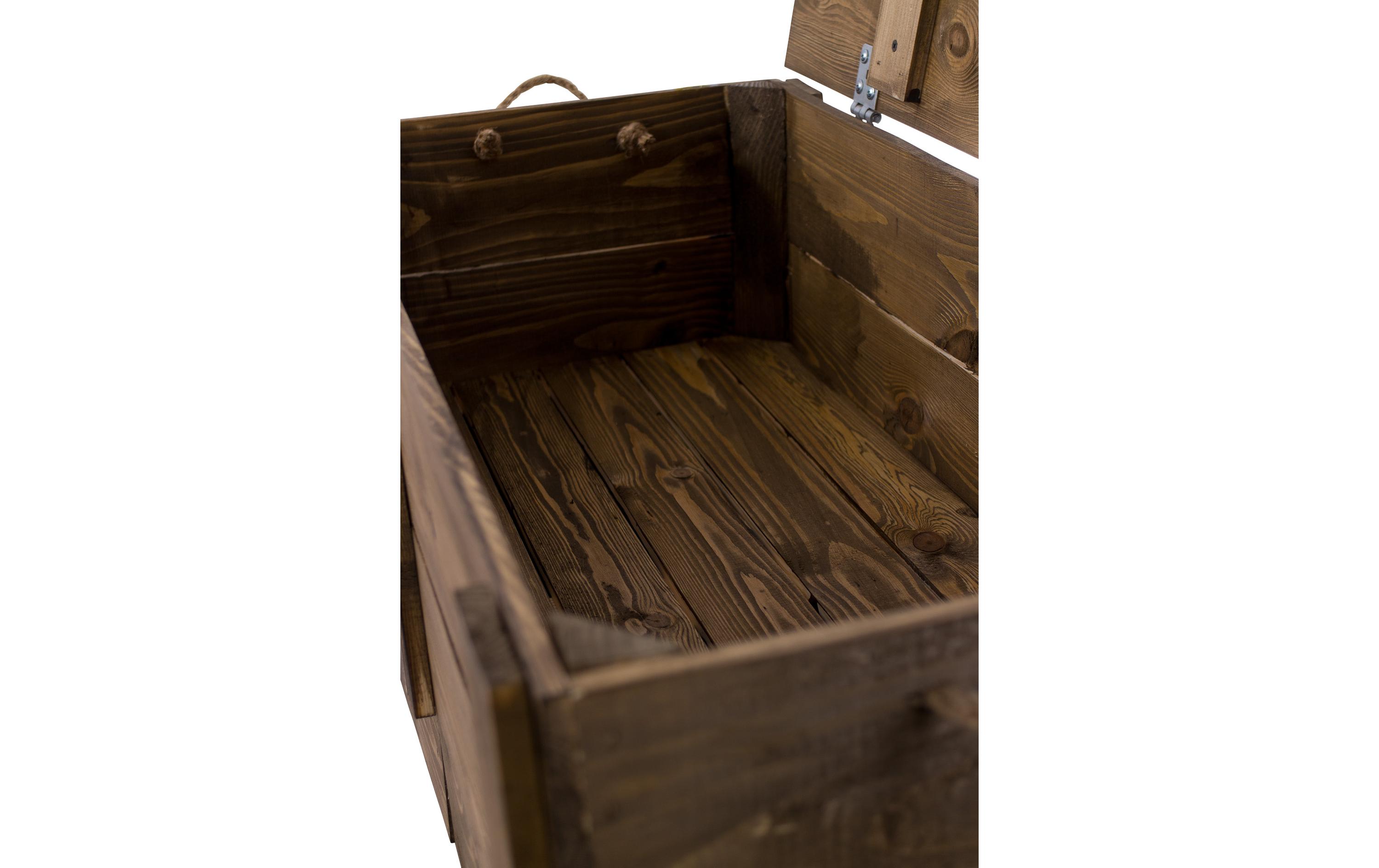 Truhe Vintage Braun, 85 x 40 cm<br>Holztruhe mit 2 Schubladen