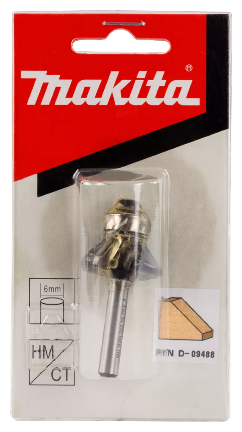 Makita D-09488 Fasefrees met kogellager - 45° - 26mm - 6mm