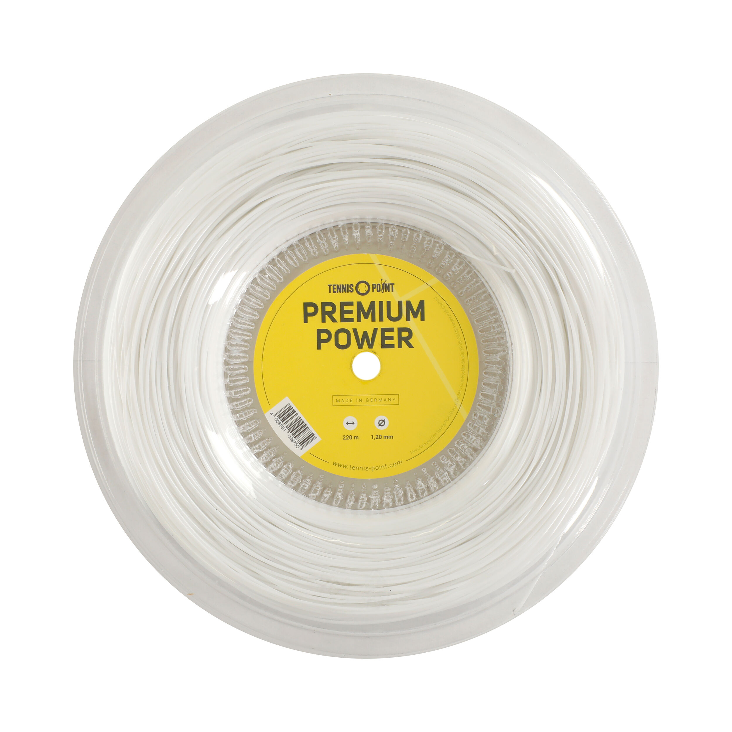 Tennis-Point Premium Power Bobine Cordage 220m - Blanc