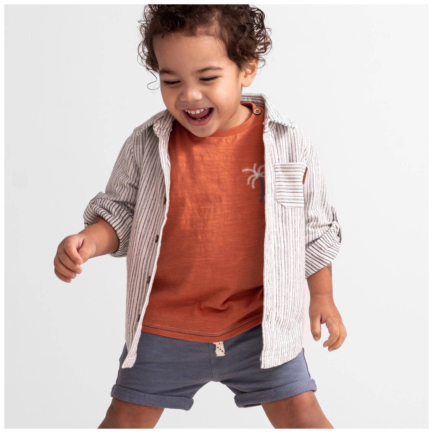 Prénatal peuter blouse driekwart mouwen strepen multi