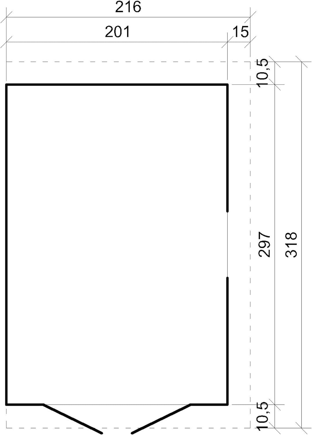 Holz Gartenschuppen (ohne Seitenwand) MIT IMPRÄGNIERTEM Boden - Abstellkammer mit Fenstern - H244x211x318 cm/6,02 m2 - Gartenwerkstatt - Fahrrad- Geräteschuppen TIMBELA M339+M339G