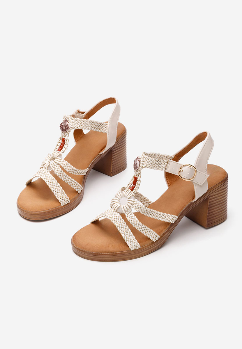 Sandales à talon épais blanches Phylicia