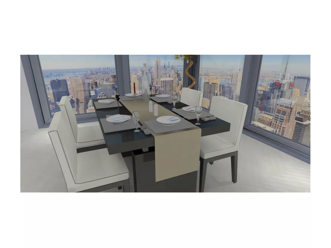 Chemin de table 40x180 cm GALAXY taupe