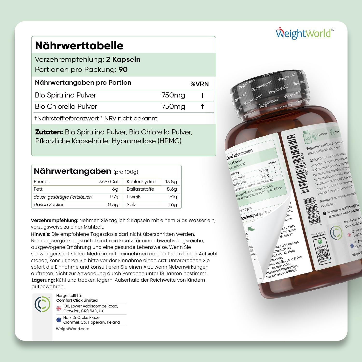 WeightWorld Bio Spirulina & Chlorella