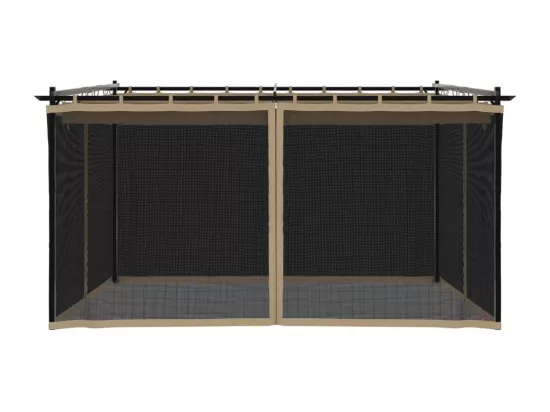 Tonnelle avec parois en filet taupe 4x3 m acier