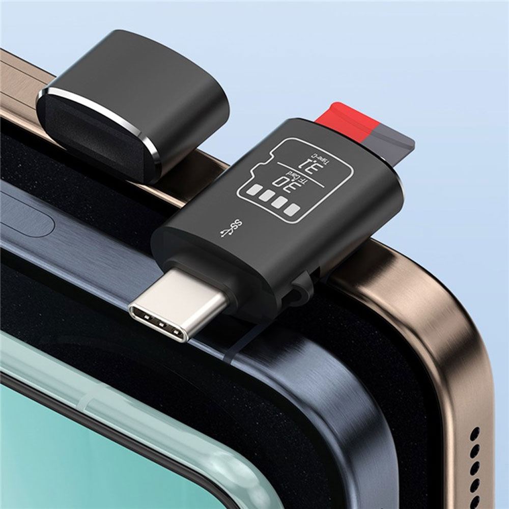 USB C 3.1 Kartenlesegerät Card Reader für Micro SD / SDXC / SDHC Speicherkarten - Schwarz