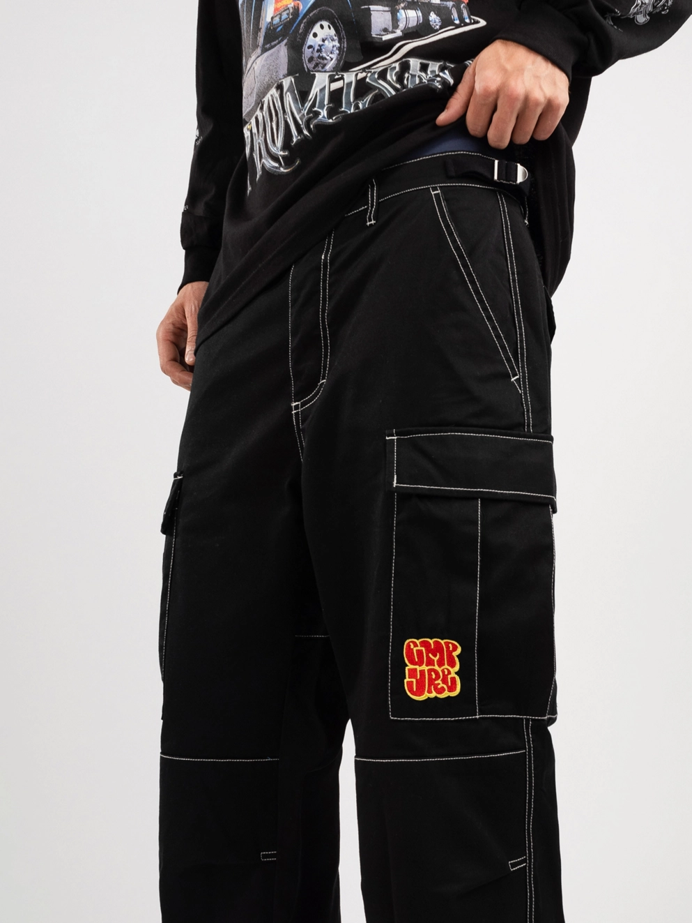 Empyre Sk8 Cargo Emb Stitch Pants black