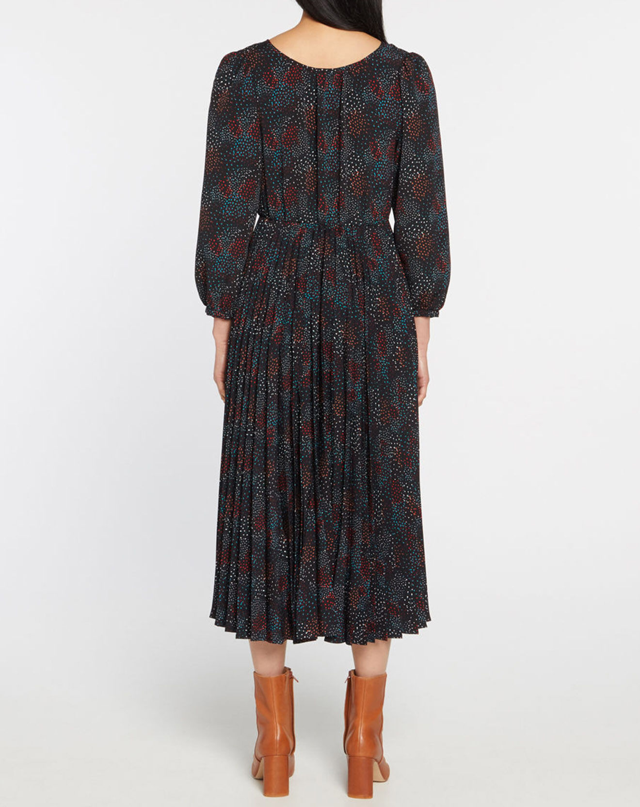 Galeries Lafayette Robe longue et plissée Gaia noire