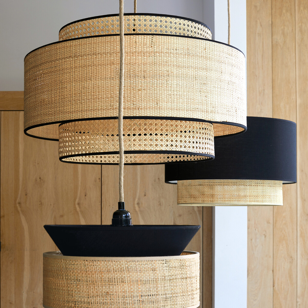 LA REDOUTE INTERIEURS<br>Candeeiro suspenso / Abajur duplo Ø60 cm, Dolkie