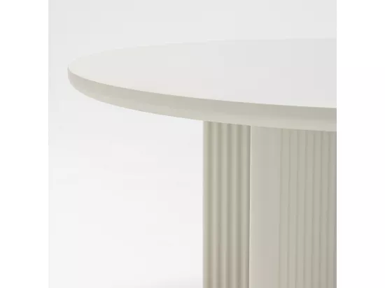 Jura - Table basse ronde en bois ø80cm - Grège