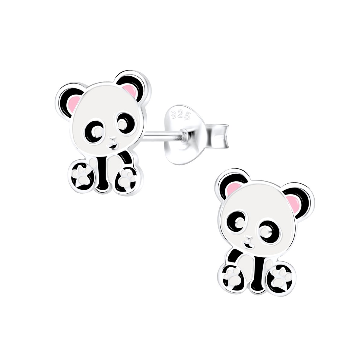 Boucles d'oreilles enfant Panda en argent 925