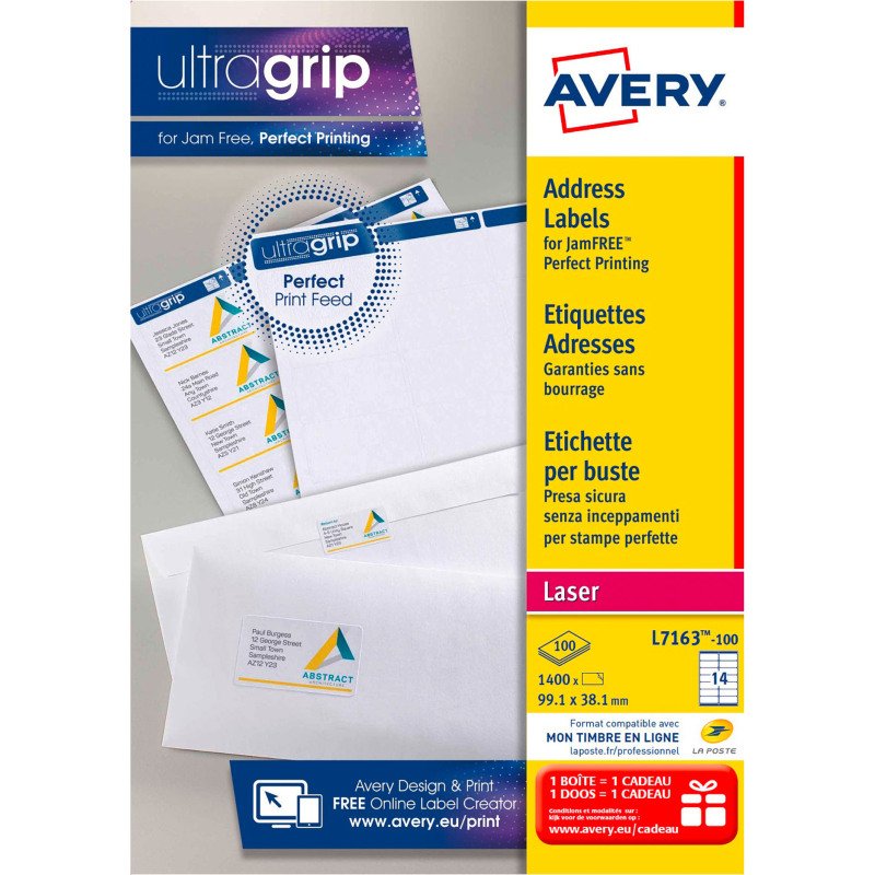 Etiquette adresse laser Avery blanche
