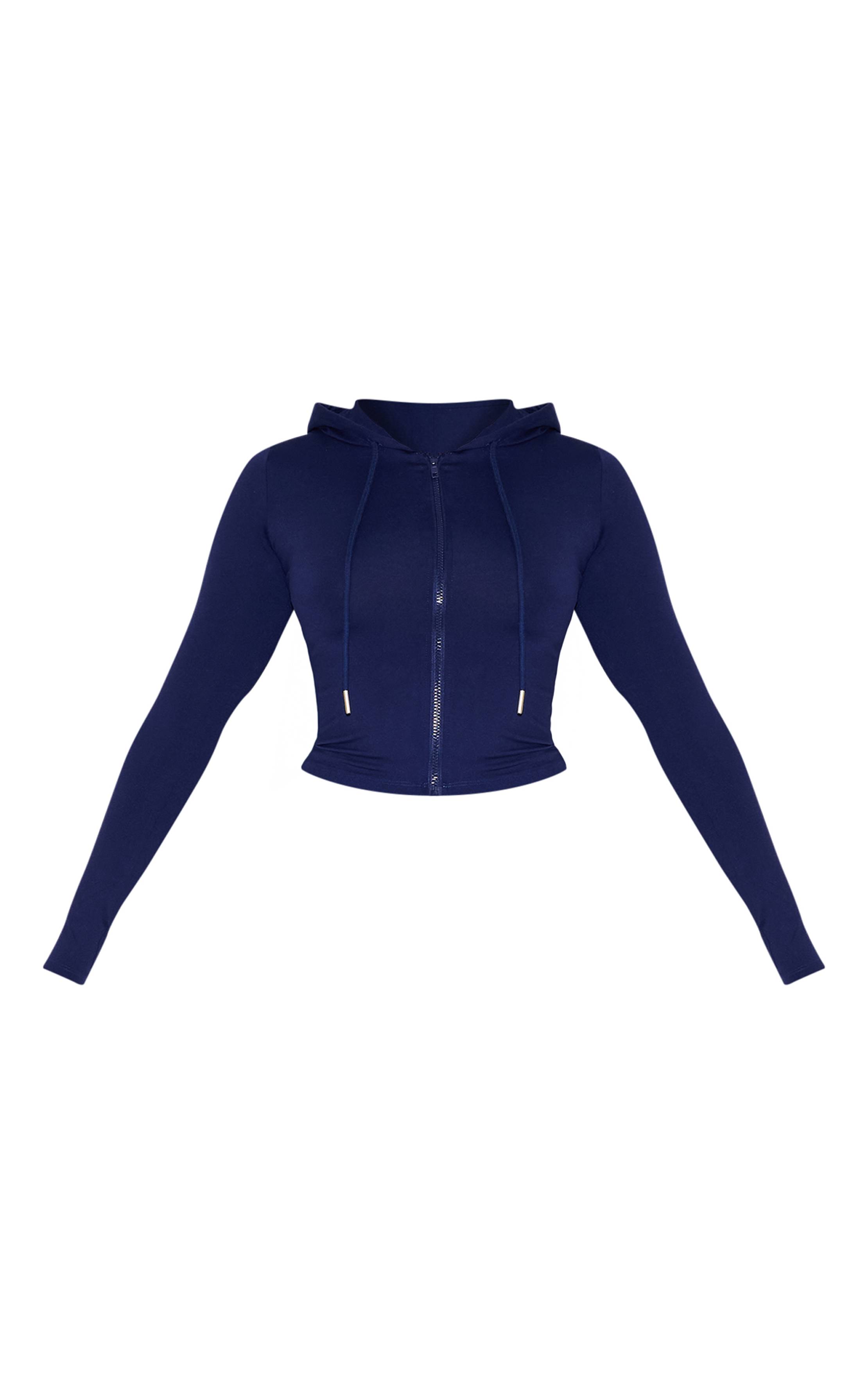 Bleu Marine Sweat À Casynthétiqueche Zippé Sculpté Shape