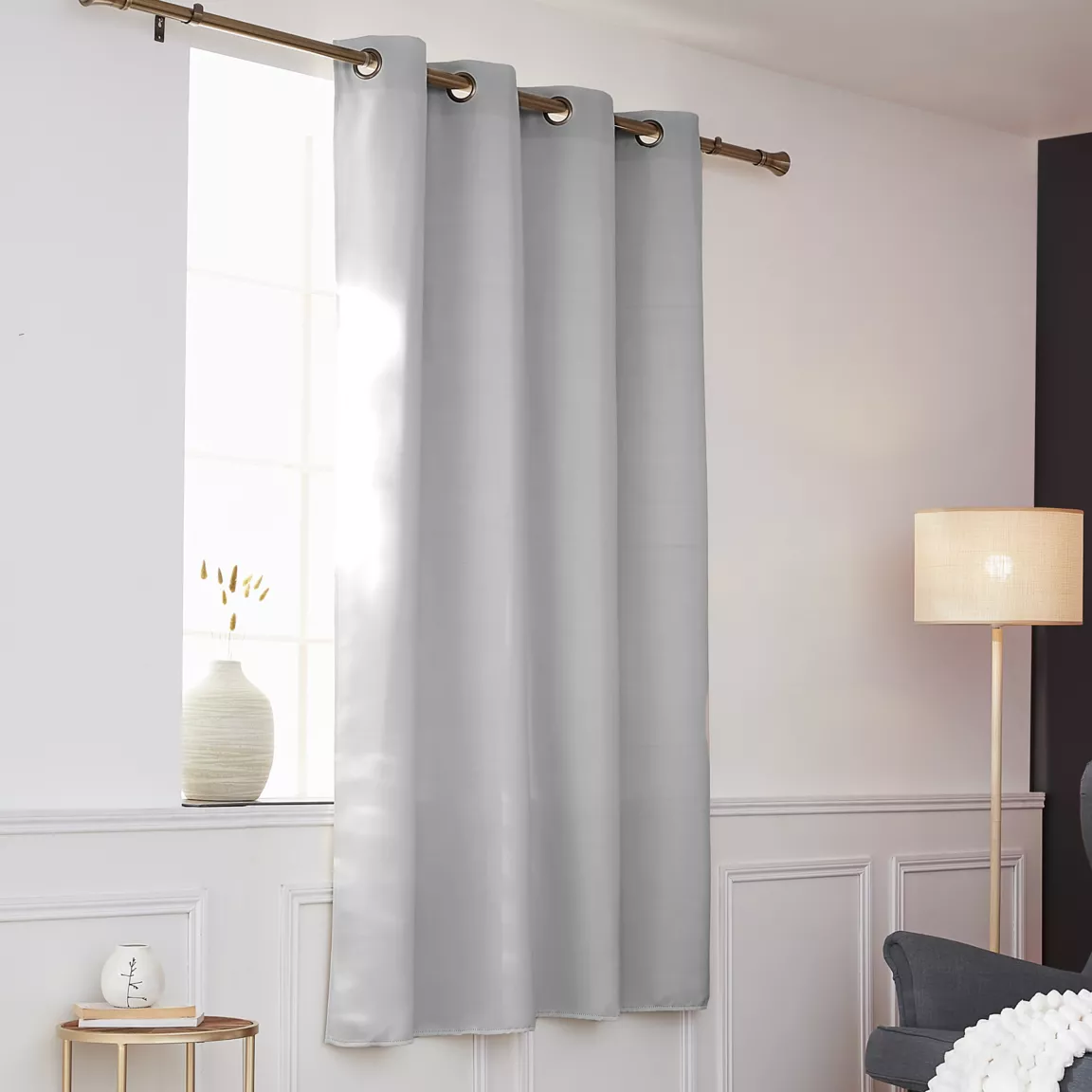 Rideau obscurcissant thermique (140 x 180 cm) Calore Gris clair