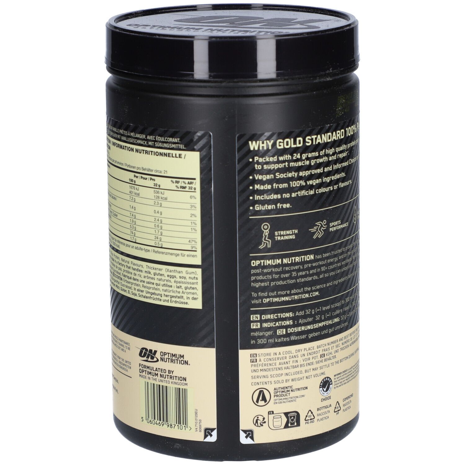 Gelb Standard 100% Plant Protein 684g Optimum Nutrition
