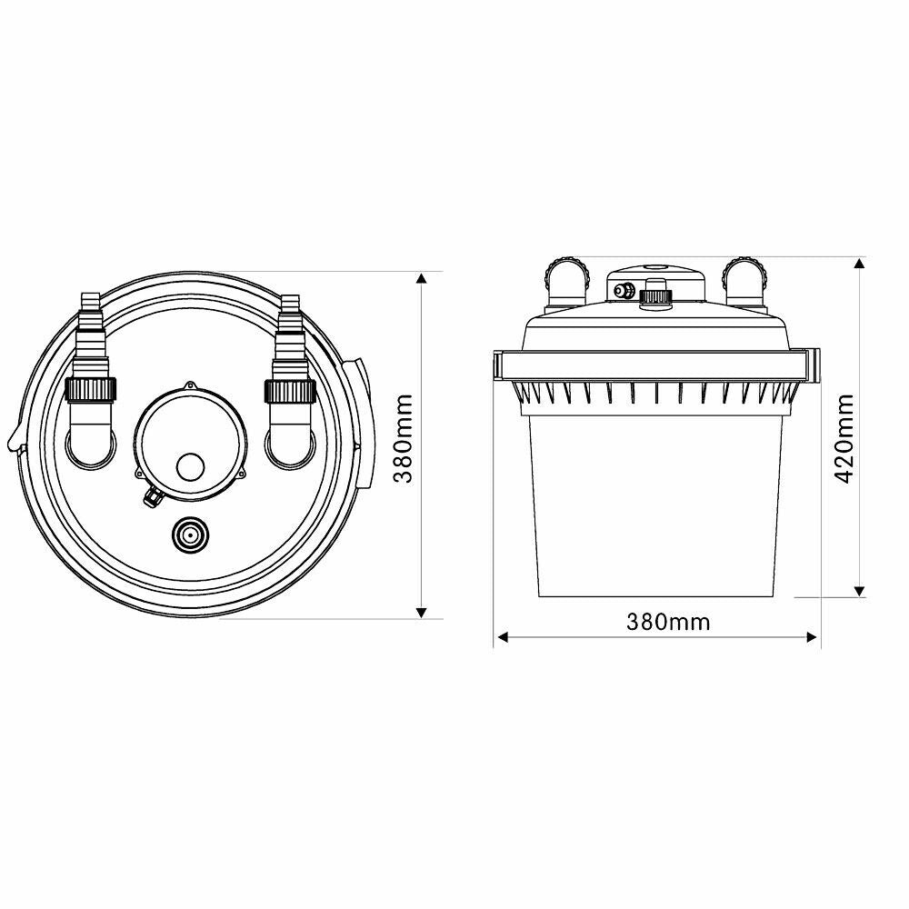 Filtre de bassin à pression uvc 11 watts stérilisateur jusqu'à 8000 litres