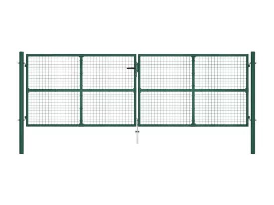 Portail en treillis de jardin acier 390x125 cm vert
