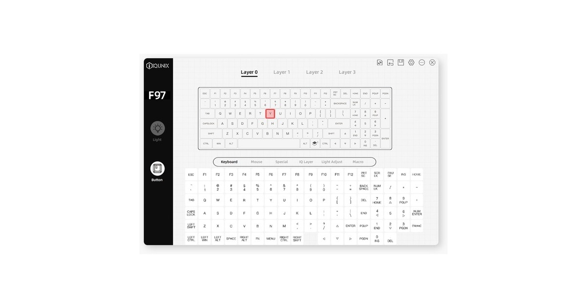 IqunixF97 Lavandin Wireless Mechanical Keyboard, gaming toetsenbord  (Lavendel, US lay-out, Cherry MX Silent Red, RGB leds, 96%, Hot-swappable, PBT, 2.4GHz | Bluetooth 5.1 | USB-C)