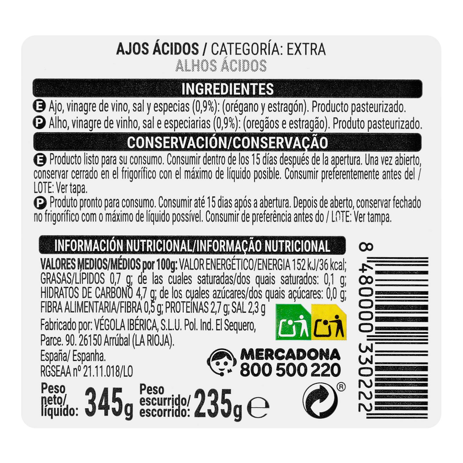 Ail assaisonné Hacendado