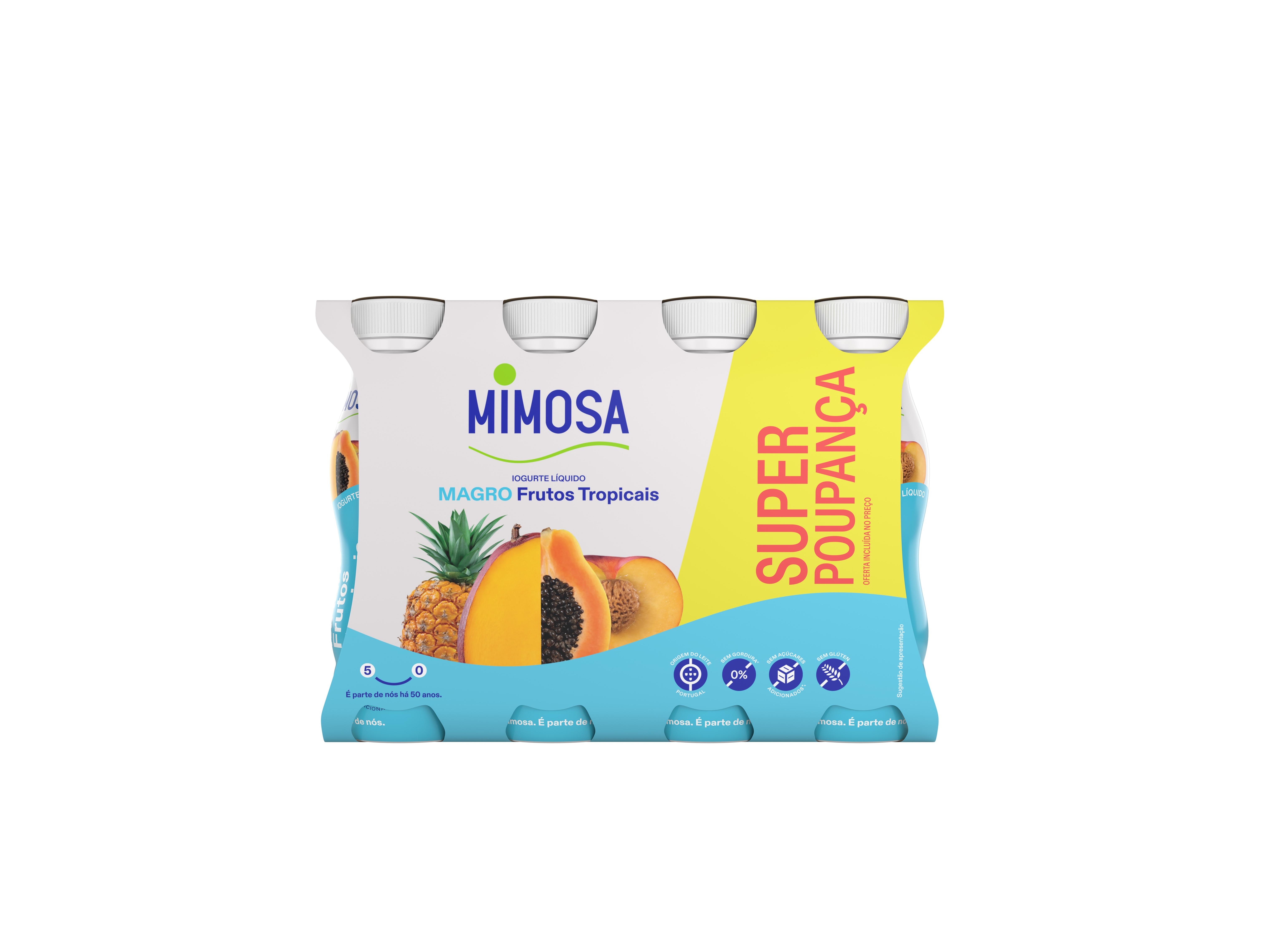 IOGURTE LIQUIDO MAGRO MIMOSA AROMA FRUTOS TROPICAIS SP 8X151ML