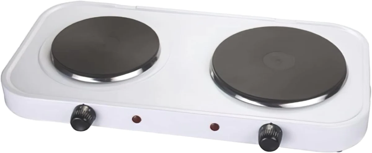 plaques de Cuisson électrique double 1000 - 1500W blanc Vendos85