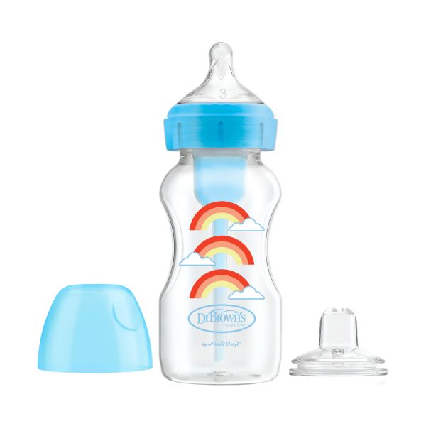 Dr. Brown’s Options  Starter Kit Fles / Sippy Blauw 270 ml