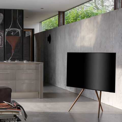 Bülow Stand BS19 Black – exclusieve TV-vloerstandaard met drie poten Black Oak