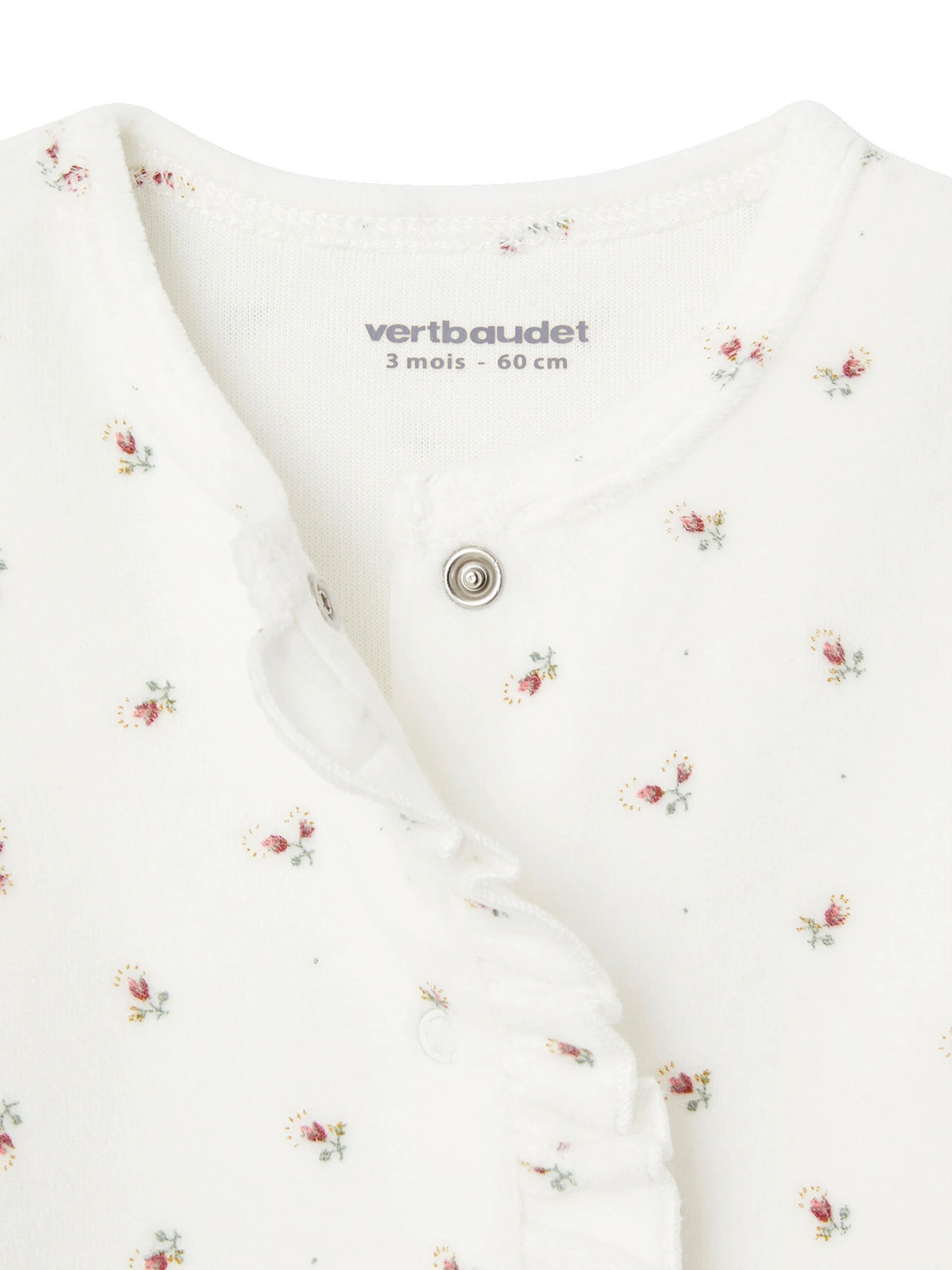 Vertbaudet 2er-Pack Baby Samt-Strampler altrosa