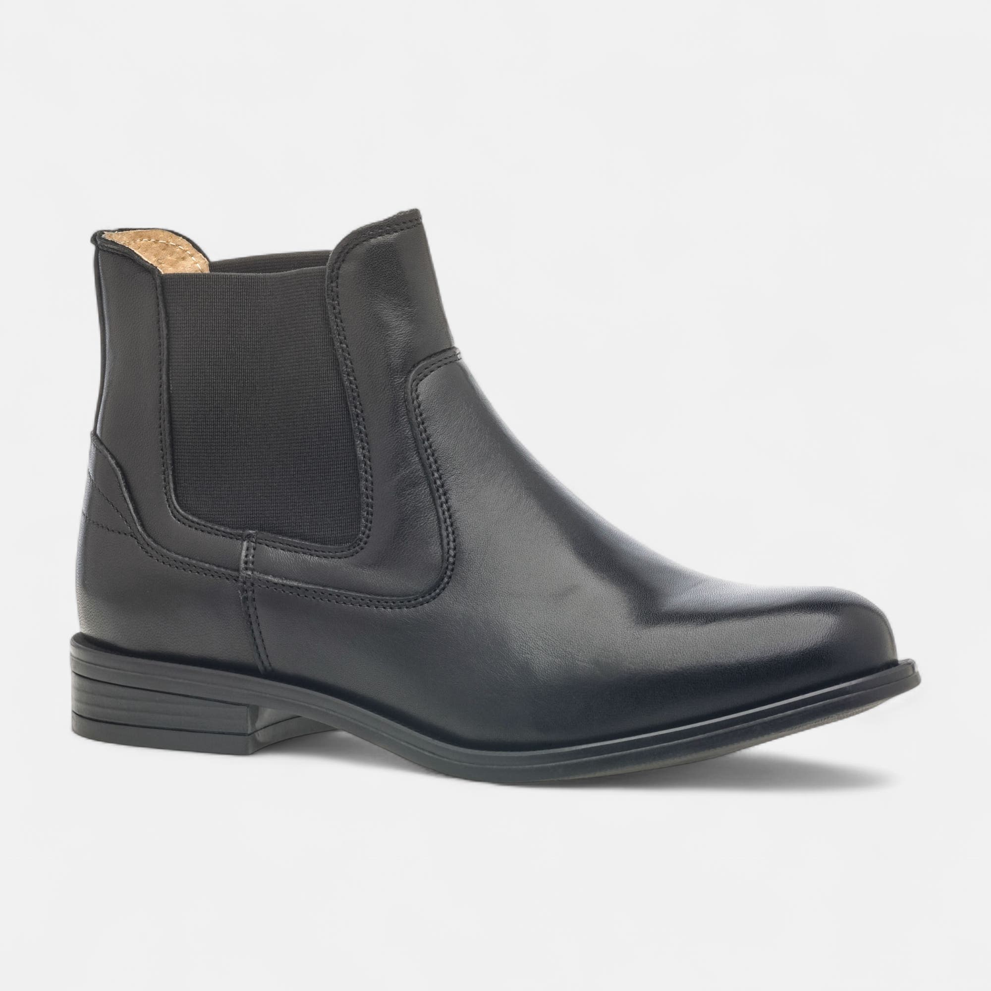 Boots chelsea Femme en cuir noir