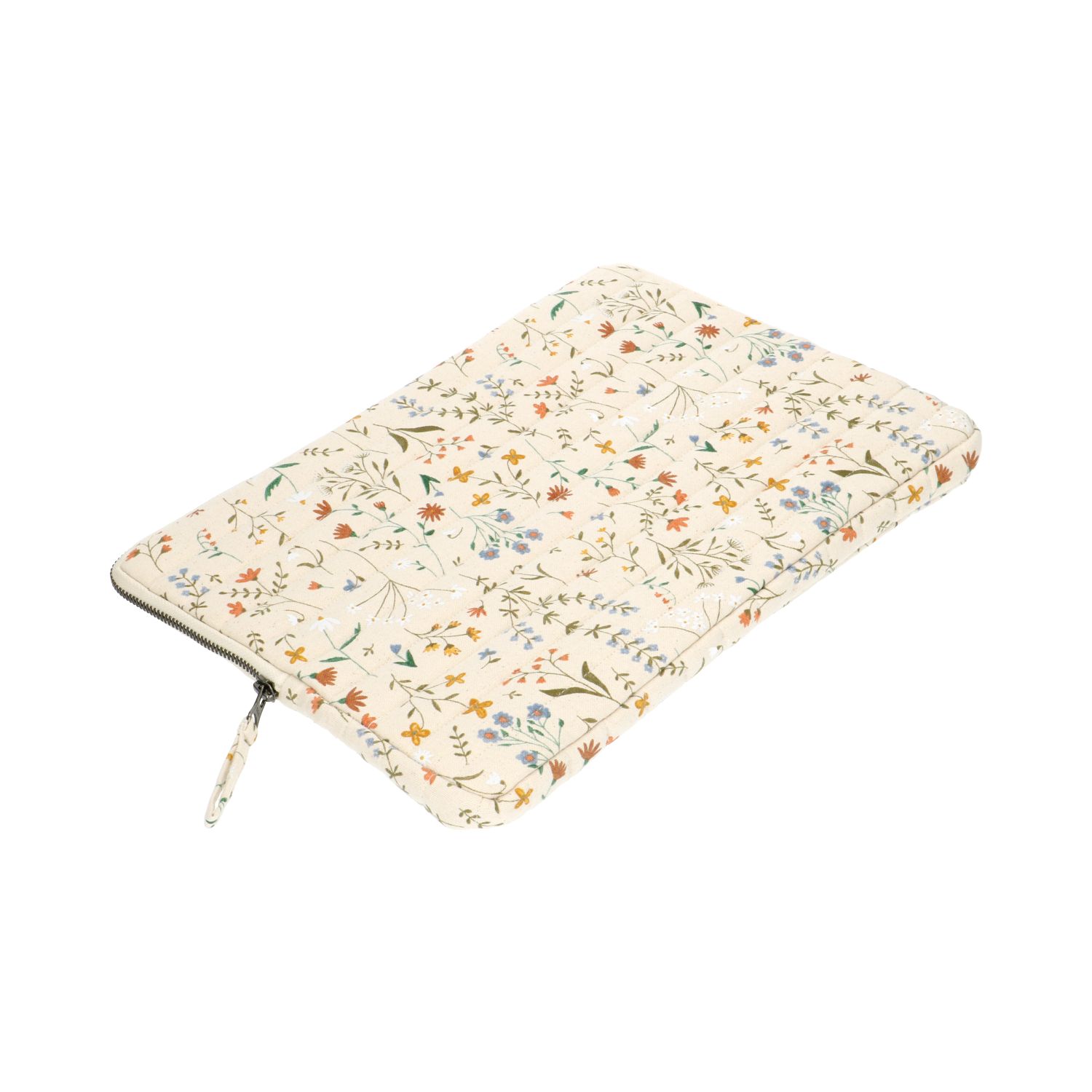 Laptophoes, katoen, veldbloemen, 13 inch
