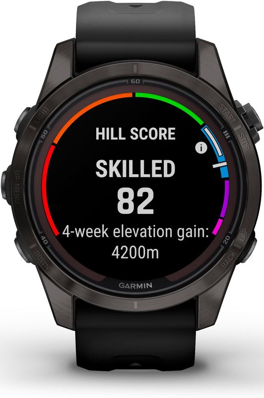 Garmin - Fenix 7S Pro Sapphire Solar - Smartwatch - Zwart/Koolstofgrijs Titanium DLC