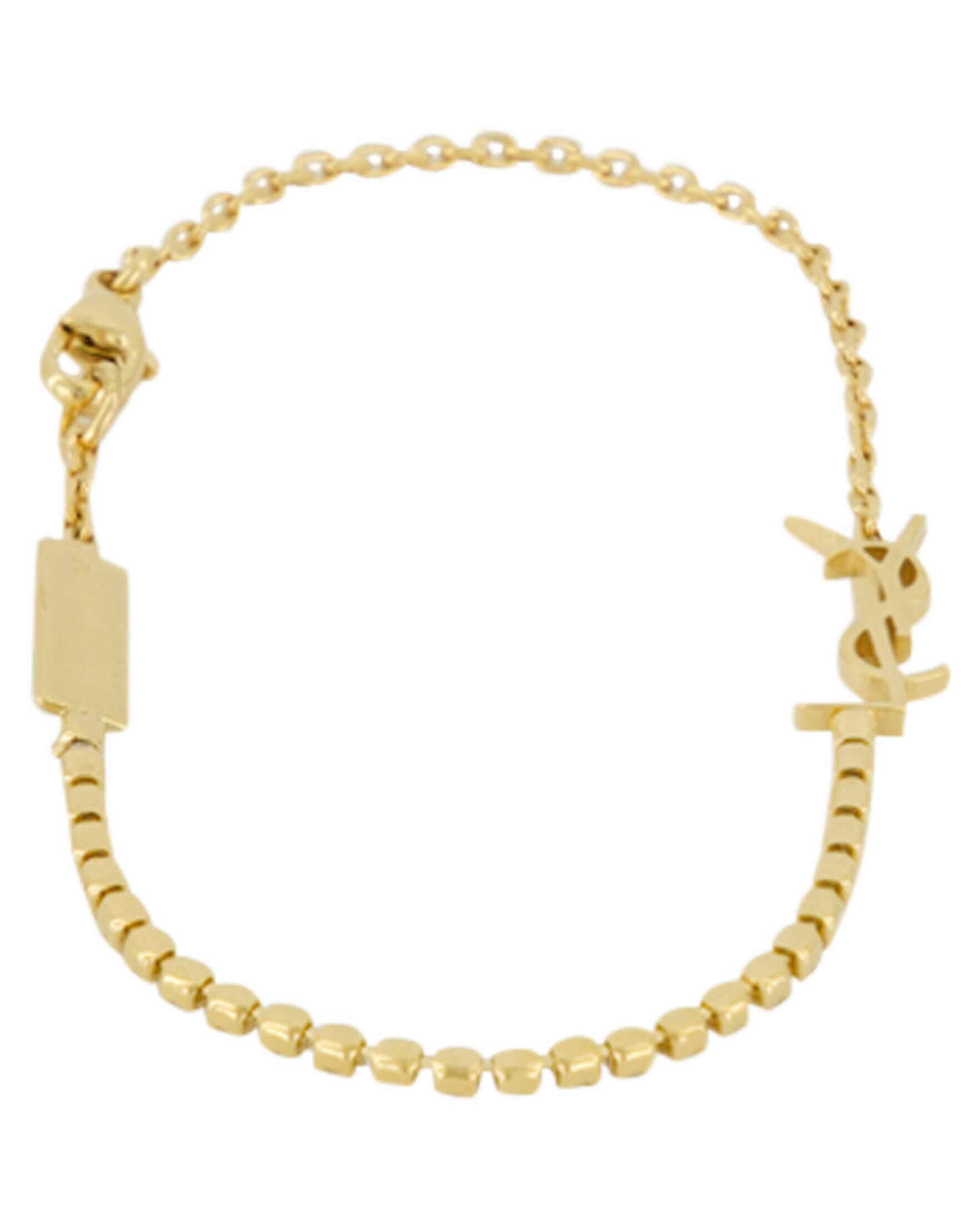 Saint Laurent| Damen Armband mit YSL Cassandre und Strass