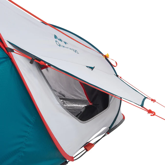 Decathlon Quechua - Barraca de Camping Impermeável Quechua 2 Second XL Fresh & Black para 3 Pessoas