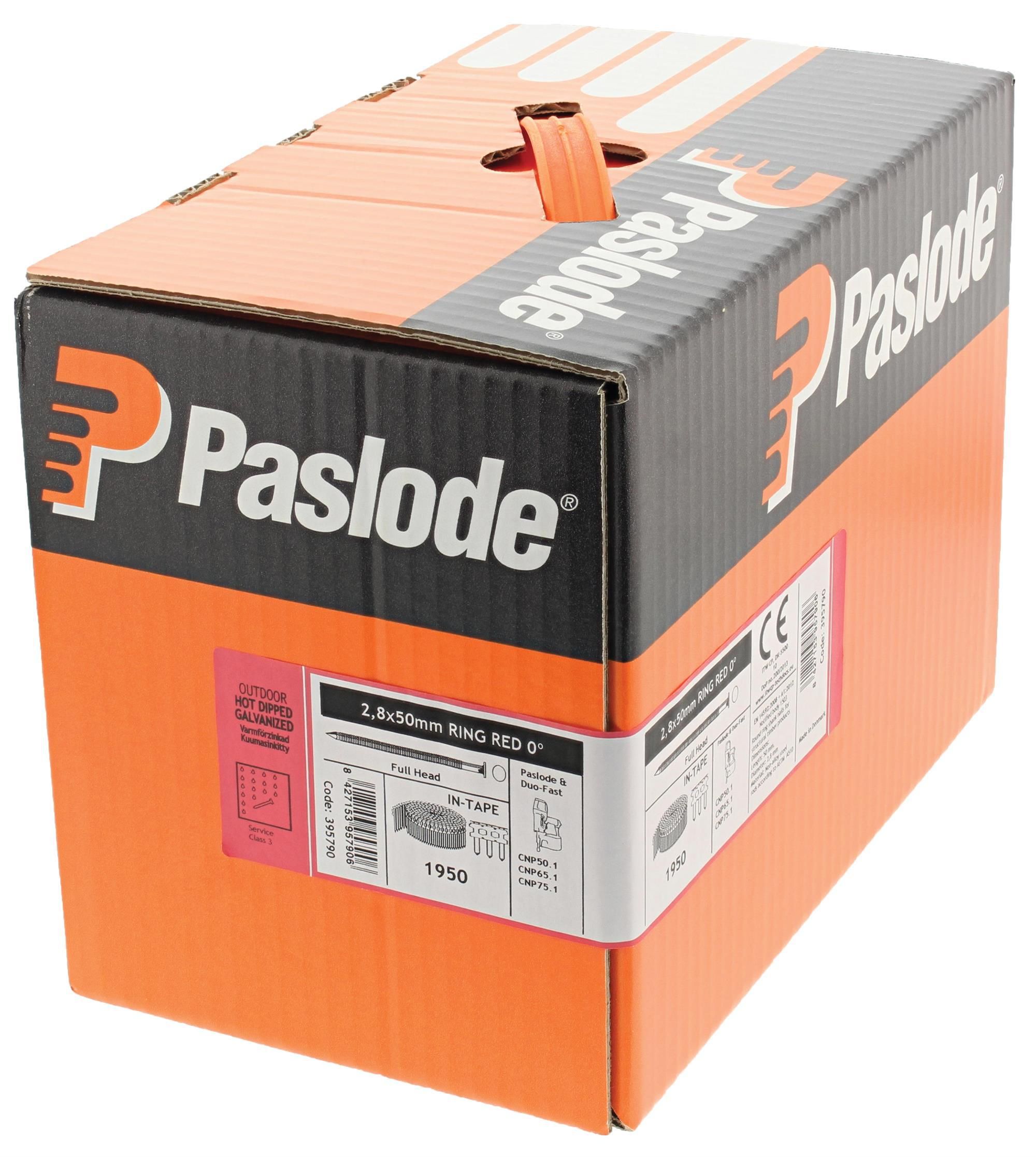 Paslode Spoelnagel IN-tape 2,8x50 Ring Thermisch Verzinkt zwart VE=1950 - 395736