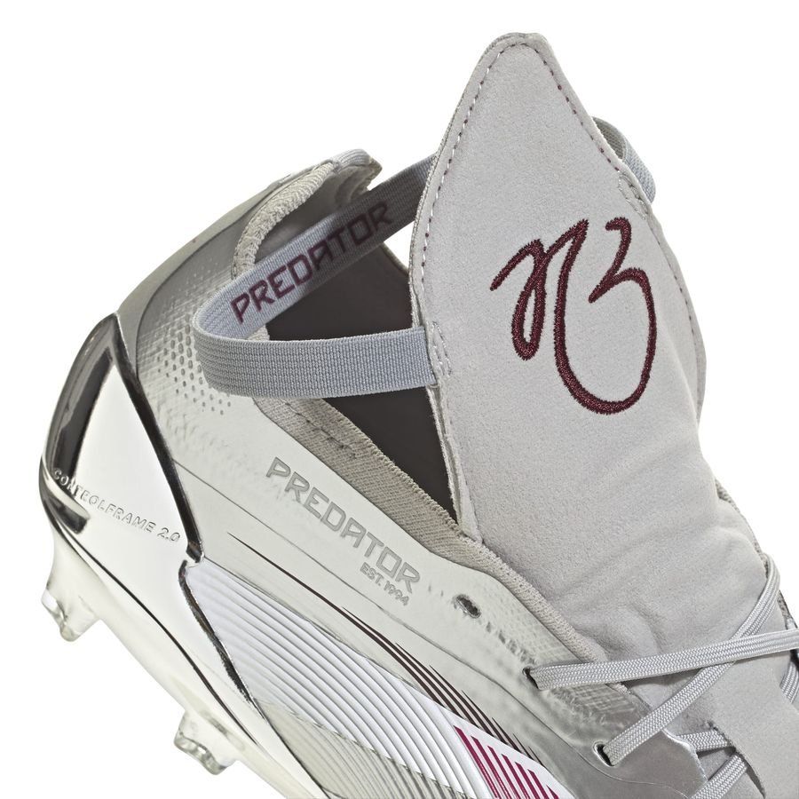 adidas Predator Elite Fold-over Tongue FG Jude Bellingham Chrome Dream - Argenté/Legacy Burgundy/Bordeaux ÉDITION LIMITÉE