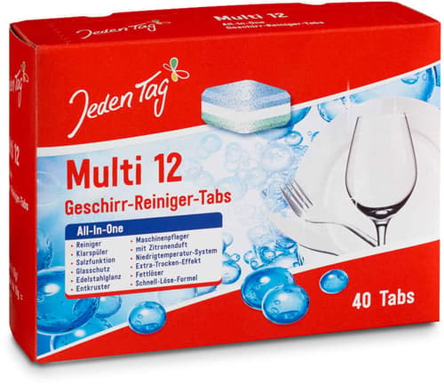 Jeden Tag Geschirr-Reiniger Tabs All in One 40x19g
