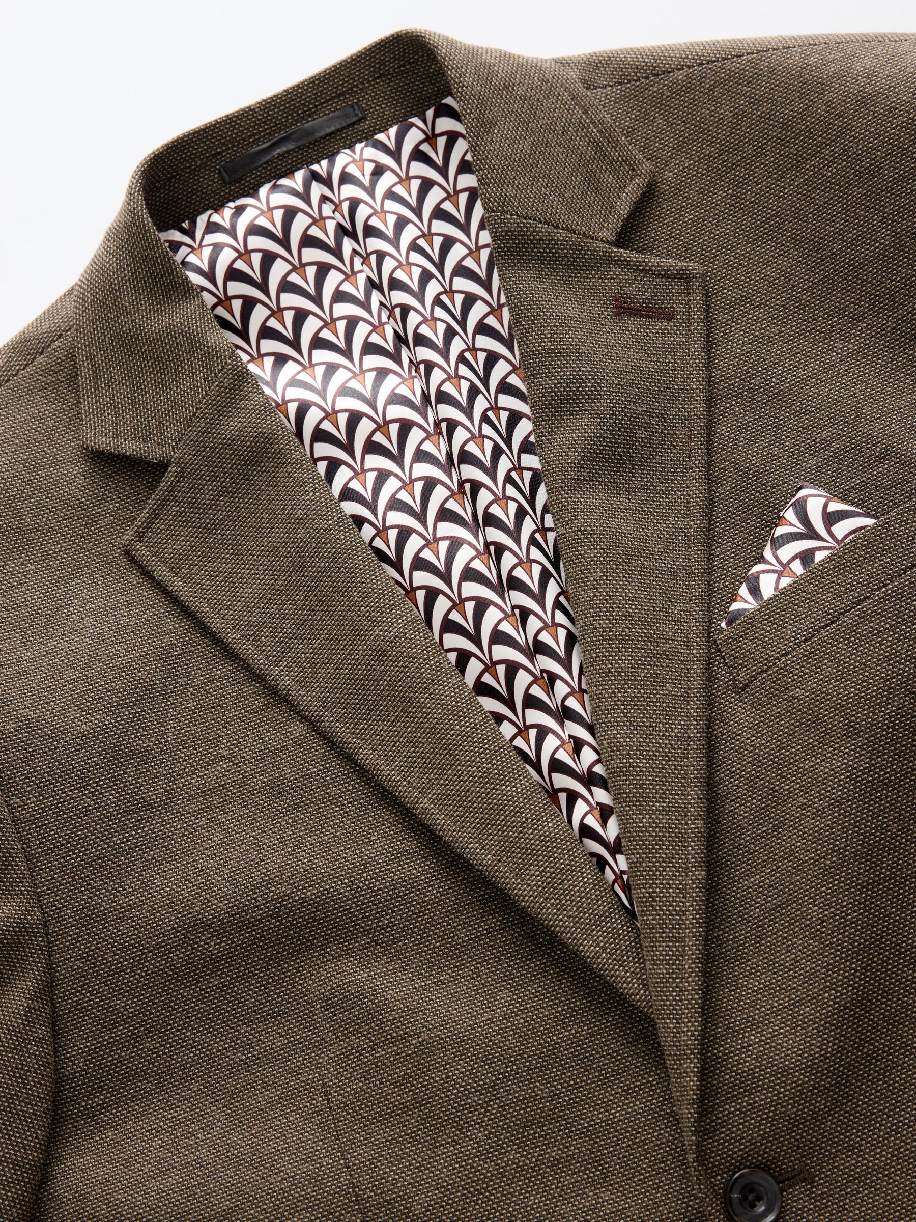Bruin - Normale Pasvorm - Modieuze blazer met textuur