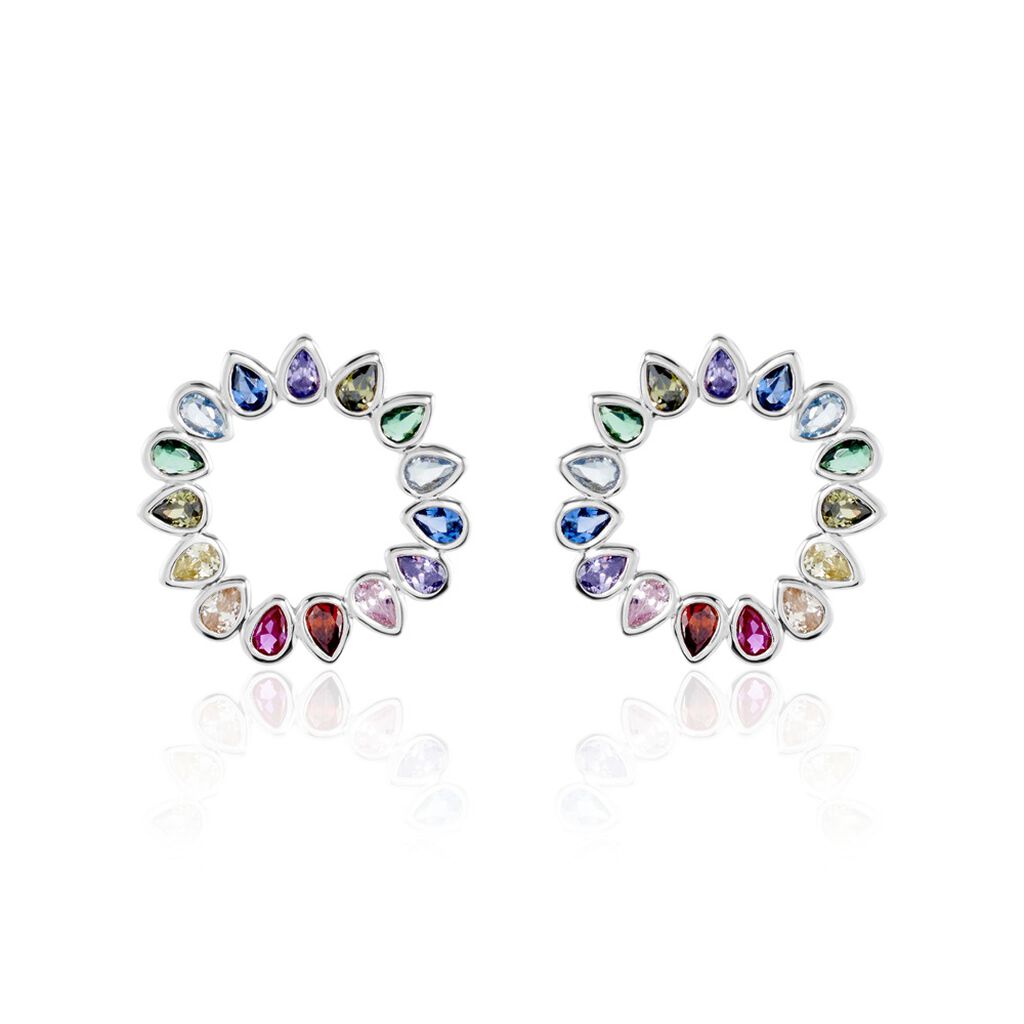 Boucles D'oreilles Puces Argent Blanc Ethem Oxydes Spinelles