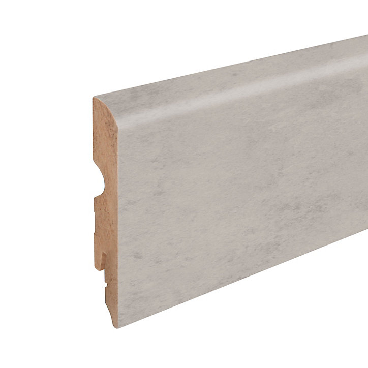 Plinthe arrondie MDF décor 8 aspect béton gris GoodHome 220 x 8 cm, ép.13 mm
