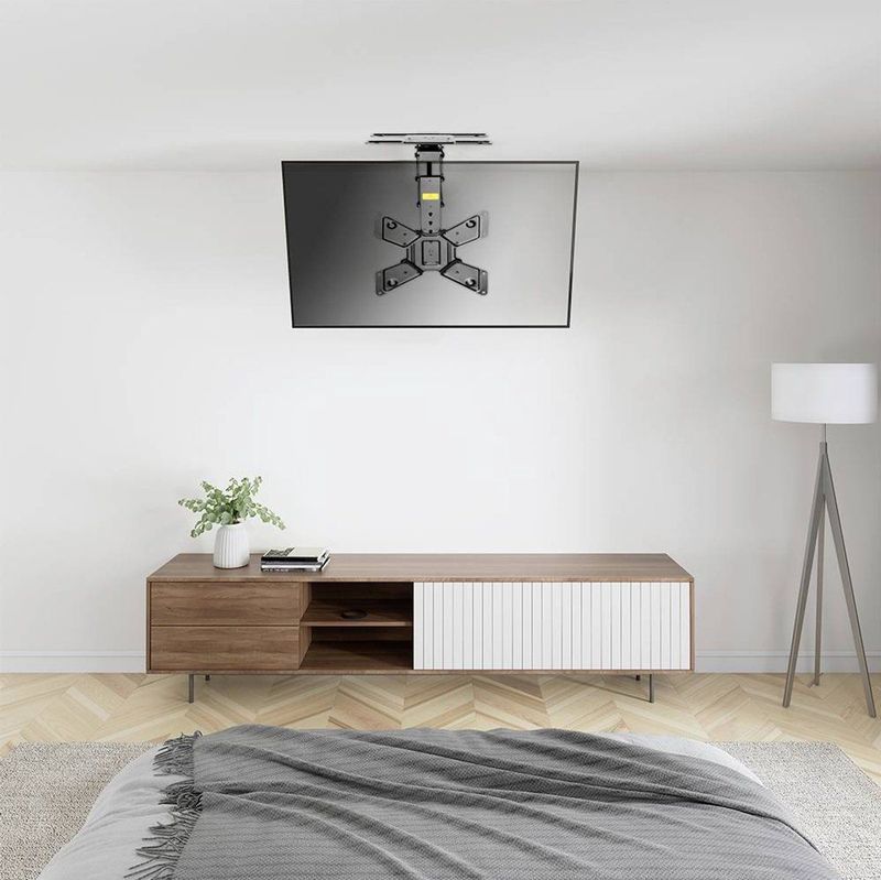 Gemotoriseerde TV Plafondbeugel - Zwart - 23-65 Inch - Uitklapbaar - Draaibaar