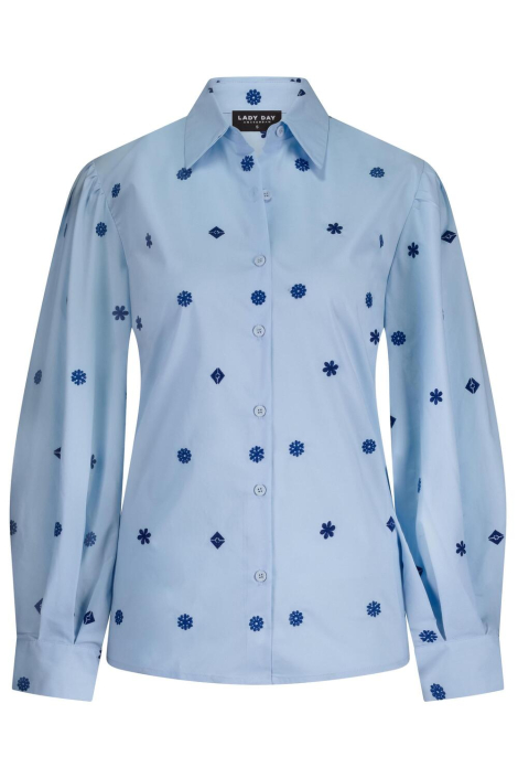 Lady Day blauwe dames blouse
