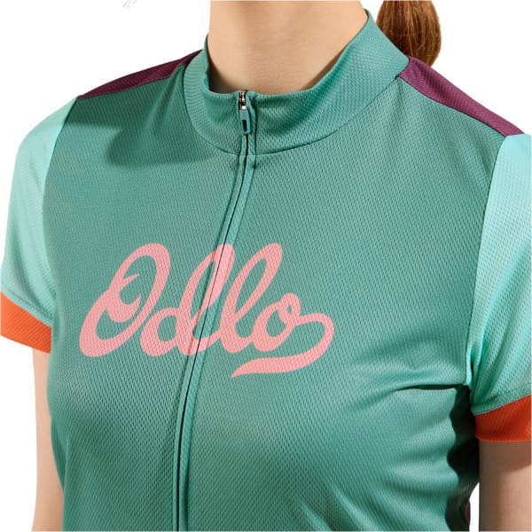 Maillot vélo ODLO ESSENTIAL ODLO PRINT S/U COLLAR S/S FULL ZIP W ARCTIC