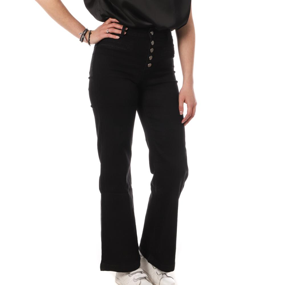 Jean Noir Femme My Tinas Leg Boutons