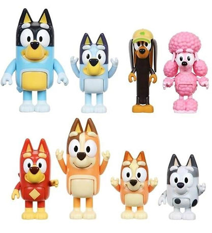 Bluey Figuren - 8er-Pack - Blueys Familie & Freunde
