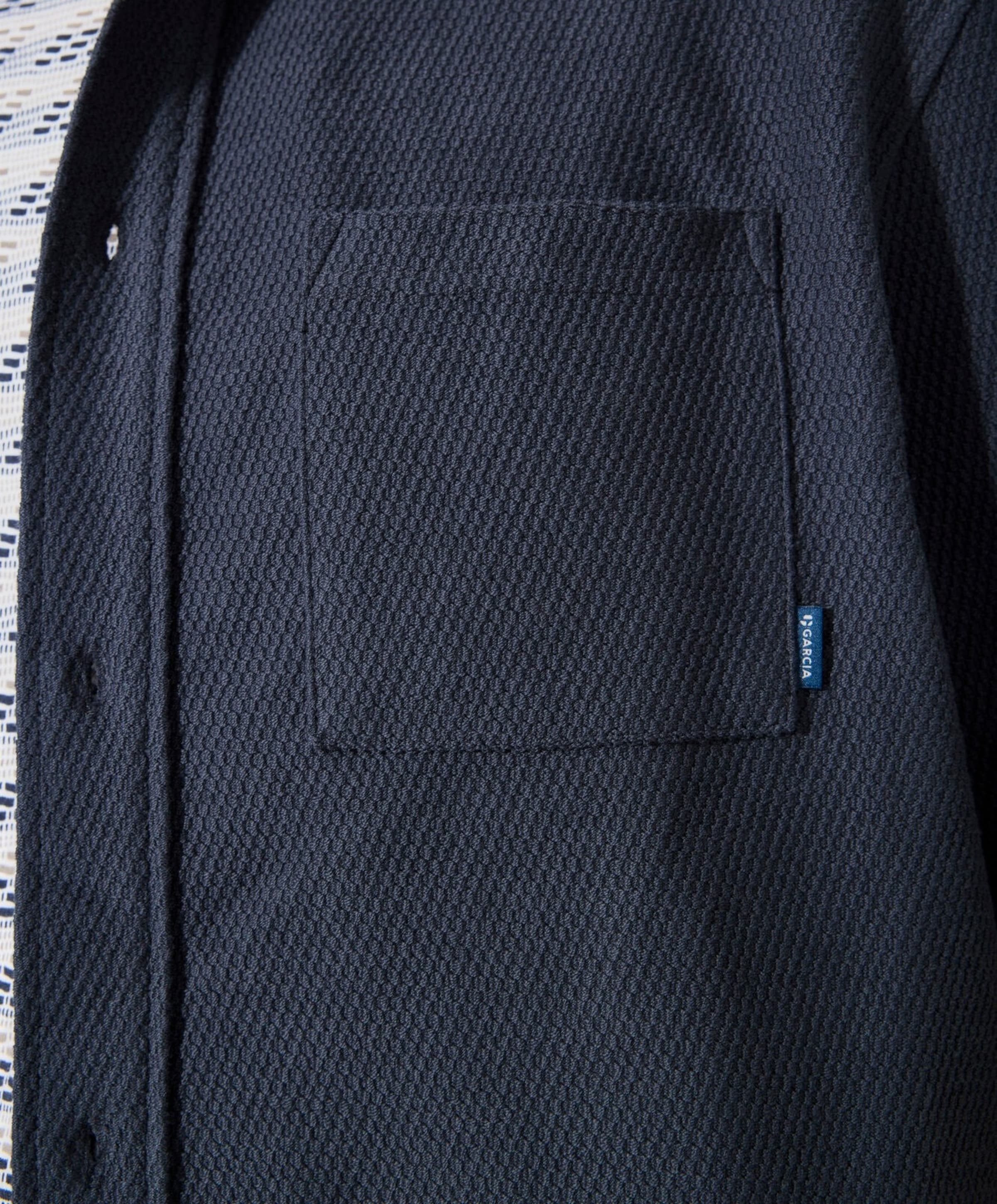 Garcia Heren overhemd korte mouw blauw