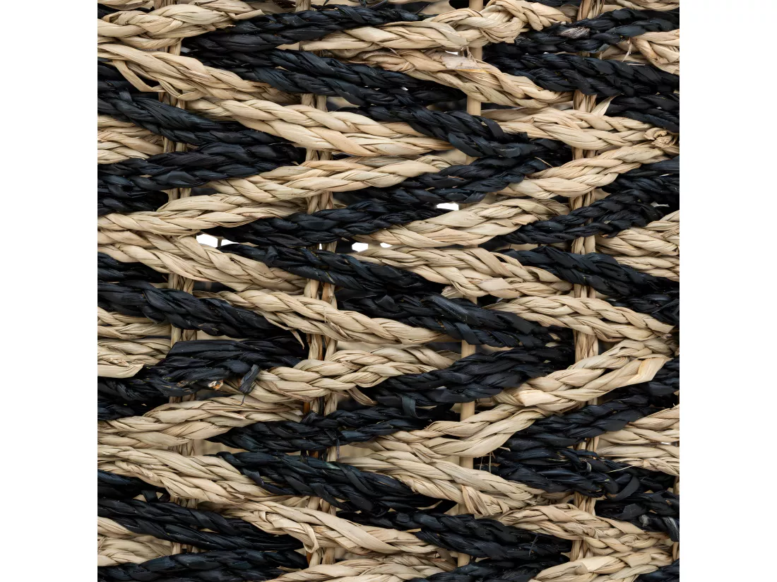 Lot de 3 Paniers de rangement Beige et Noir D 38 D 30 et D 24 cm